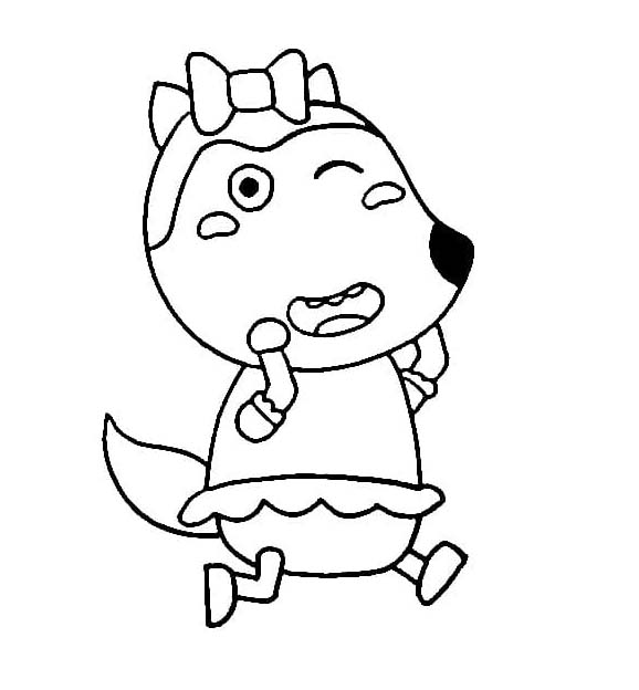 Nakreslete Wolfoo základní tisknutelné omalovánka