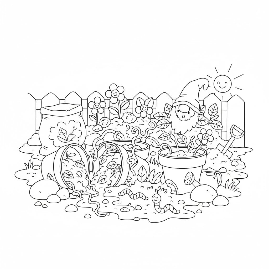 Nakreslete Zahrada k vytisknutí prostý omalovánka