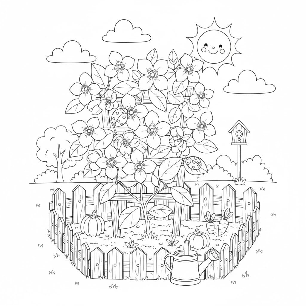 Nakreslete Zahrada k vytisknutí základní omalovánka