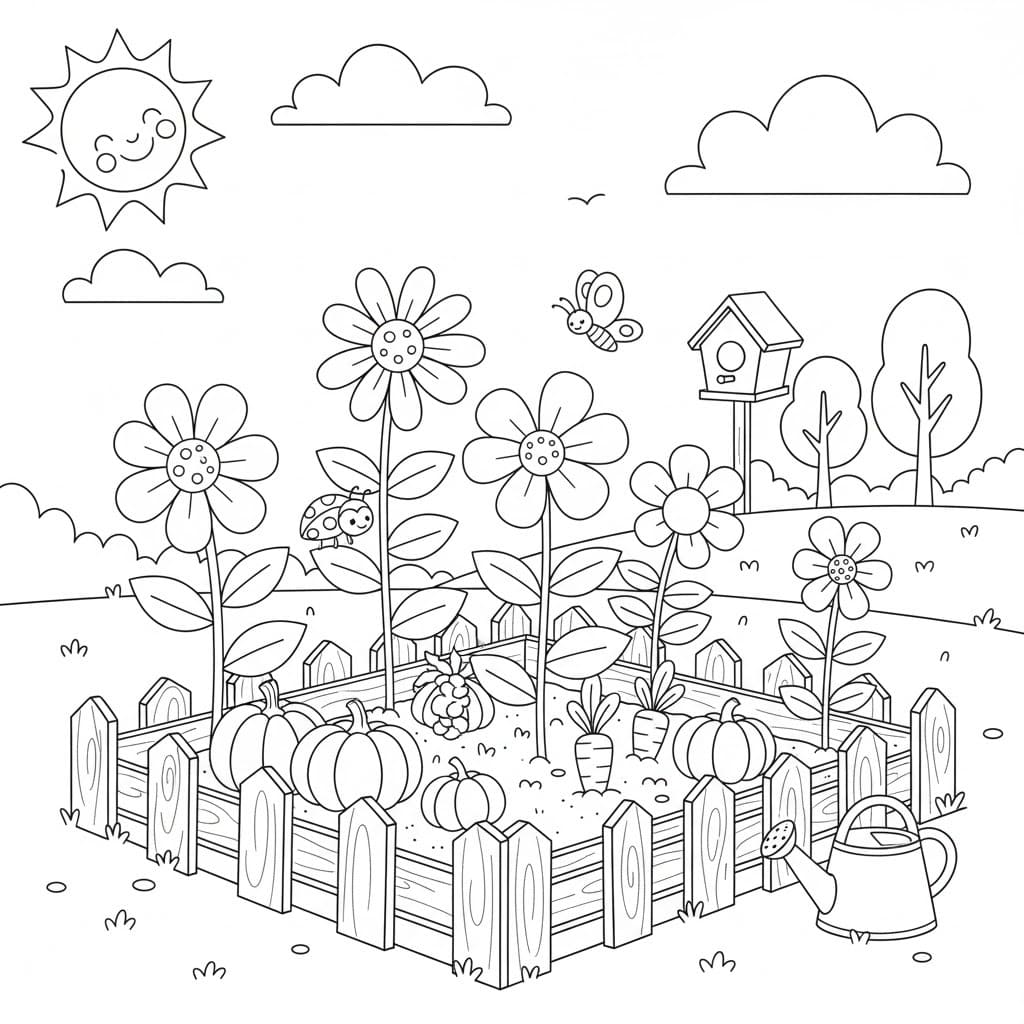 Nakreslete Zahrada prostý omalovánka