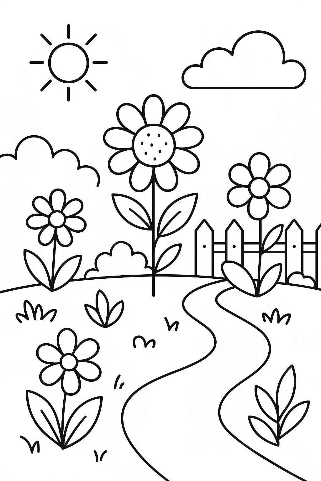 Nakreslete Zahrada tisknutelné omalovánka