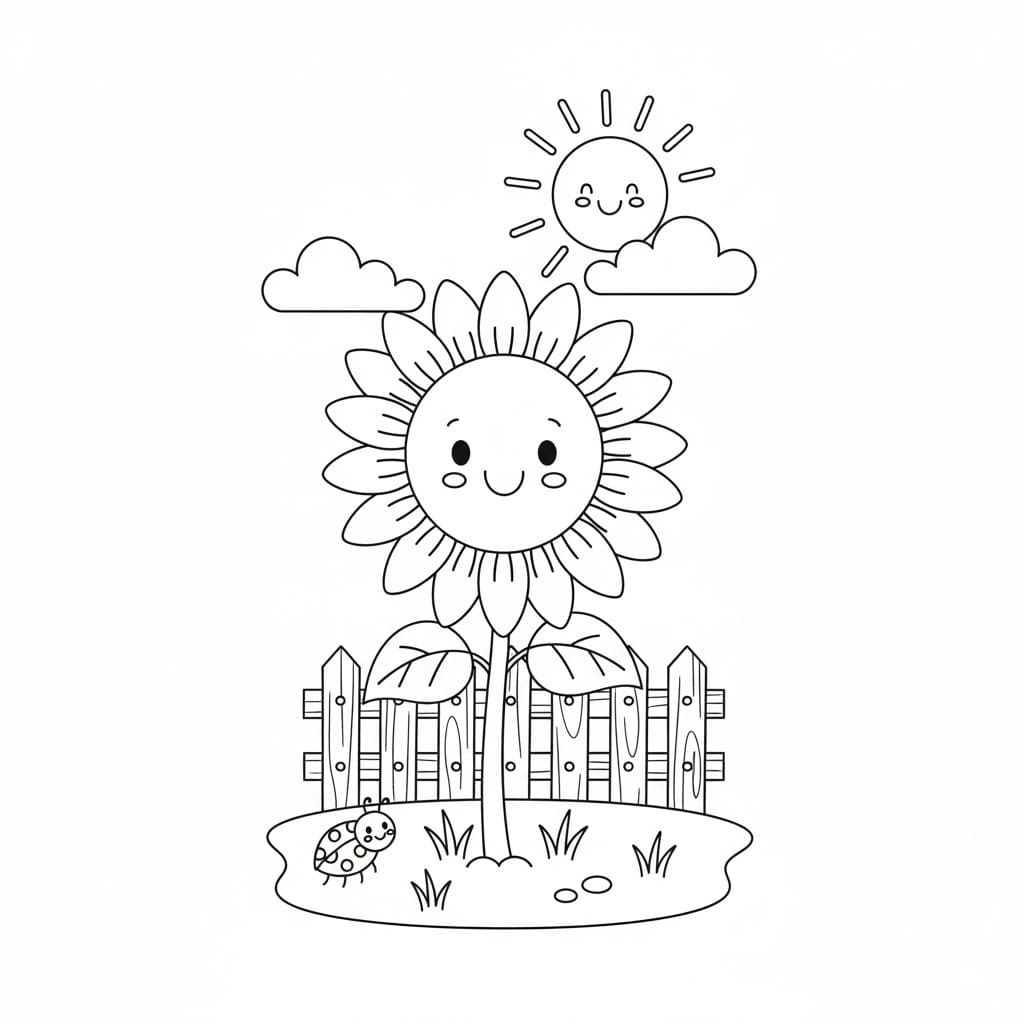 Nakreslete Zahrada základní u dětí omalovánka