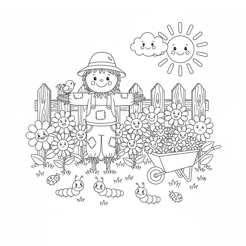 Nakreslete Zahrada zdarma snadný omalovánka