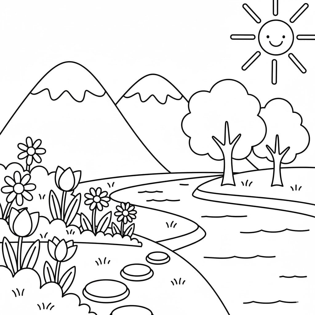 Nakreslete Zahrada zdarma základní omalovánka