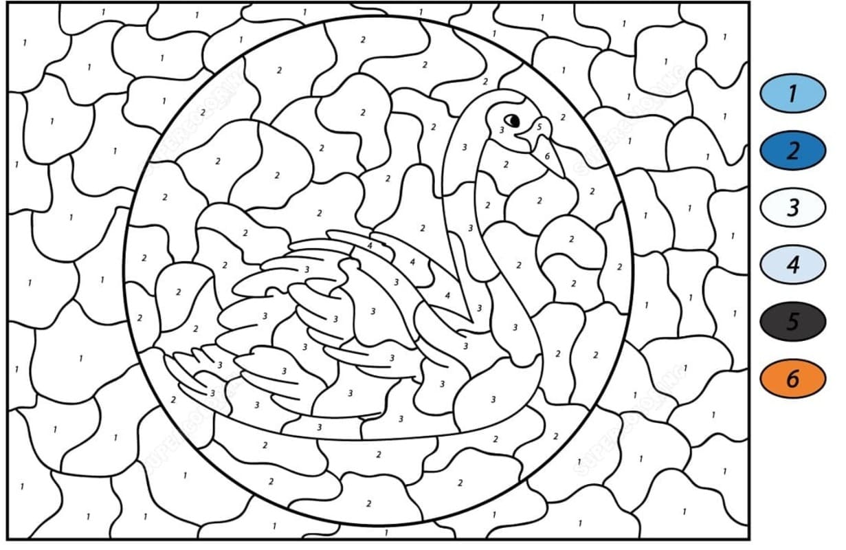 Nakreslete Zvířata Malování podle čísel k vytisknutí omalovánka