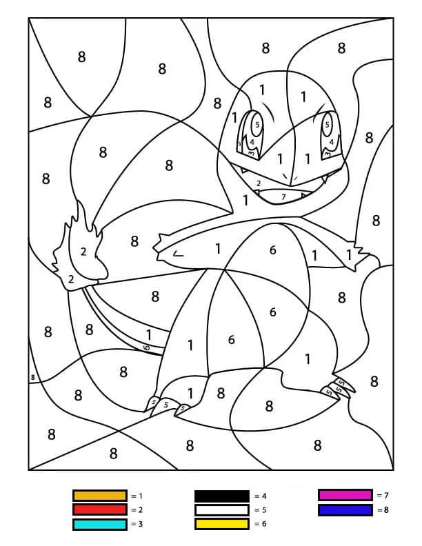 Pokemon Malování podle čísel k vytisknutí zdarma omalovánka