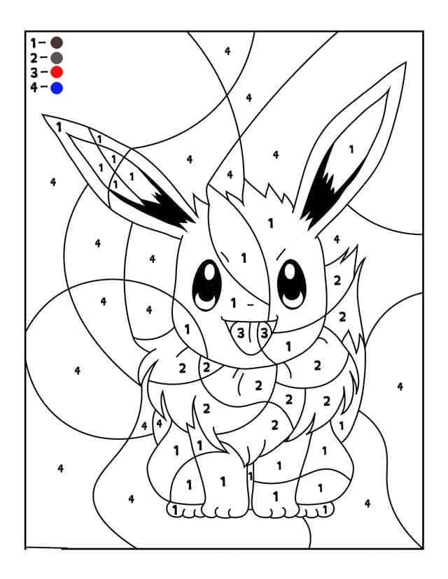 Pokemon Malování podle čísel k vytisknutí omalovánka