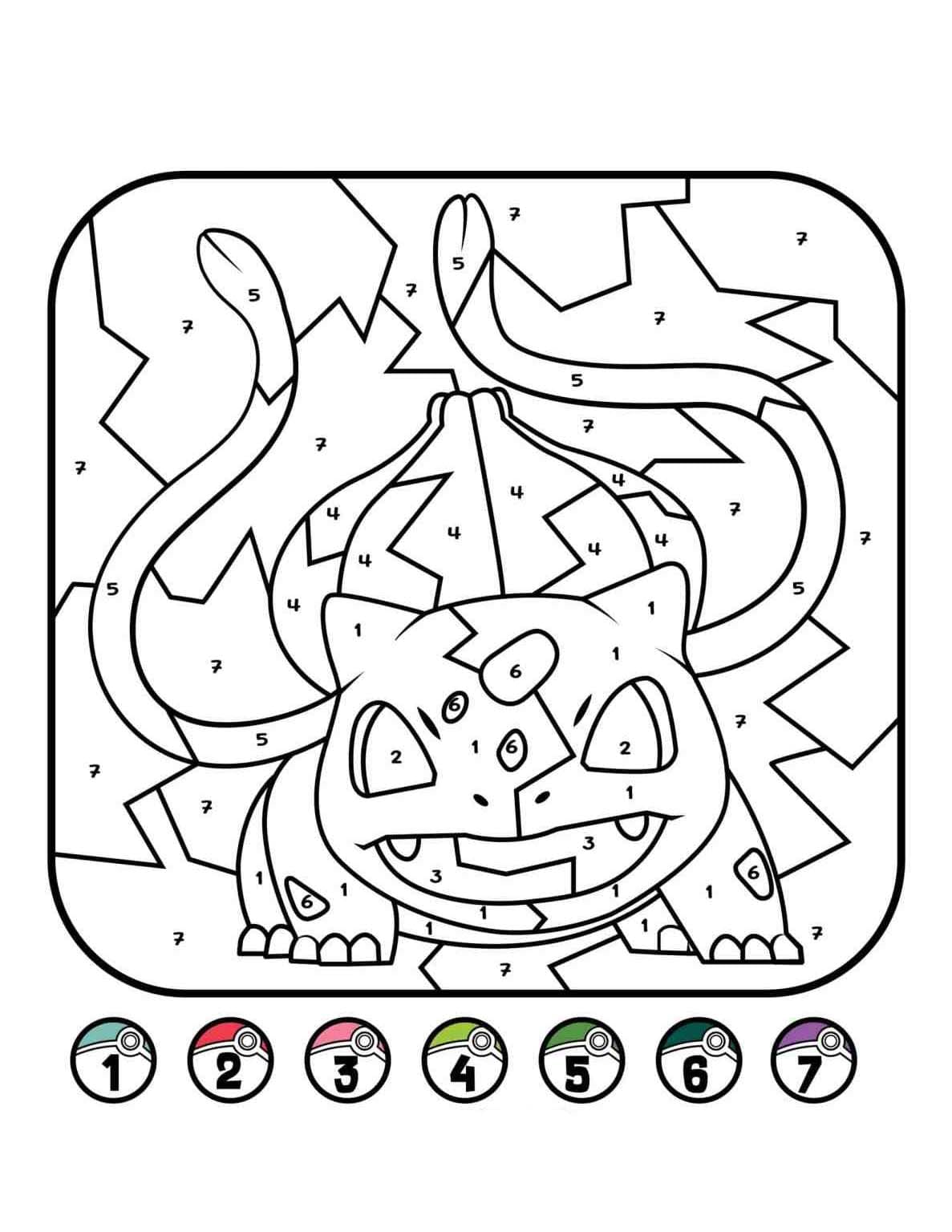Pokemon Malování podle čísel pro děti omalovánka