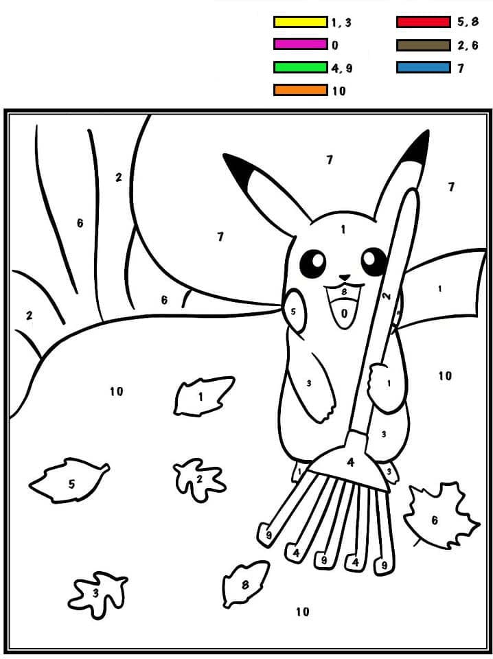 Pokemon Malování podle čísel prostý omalovánka