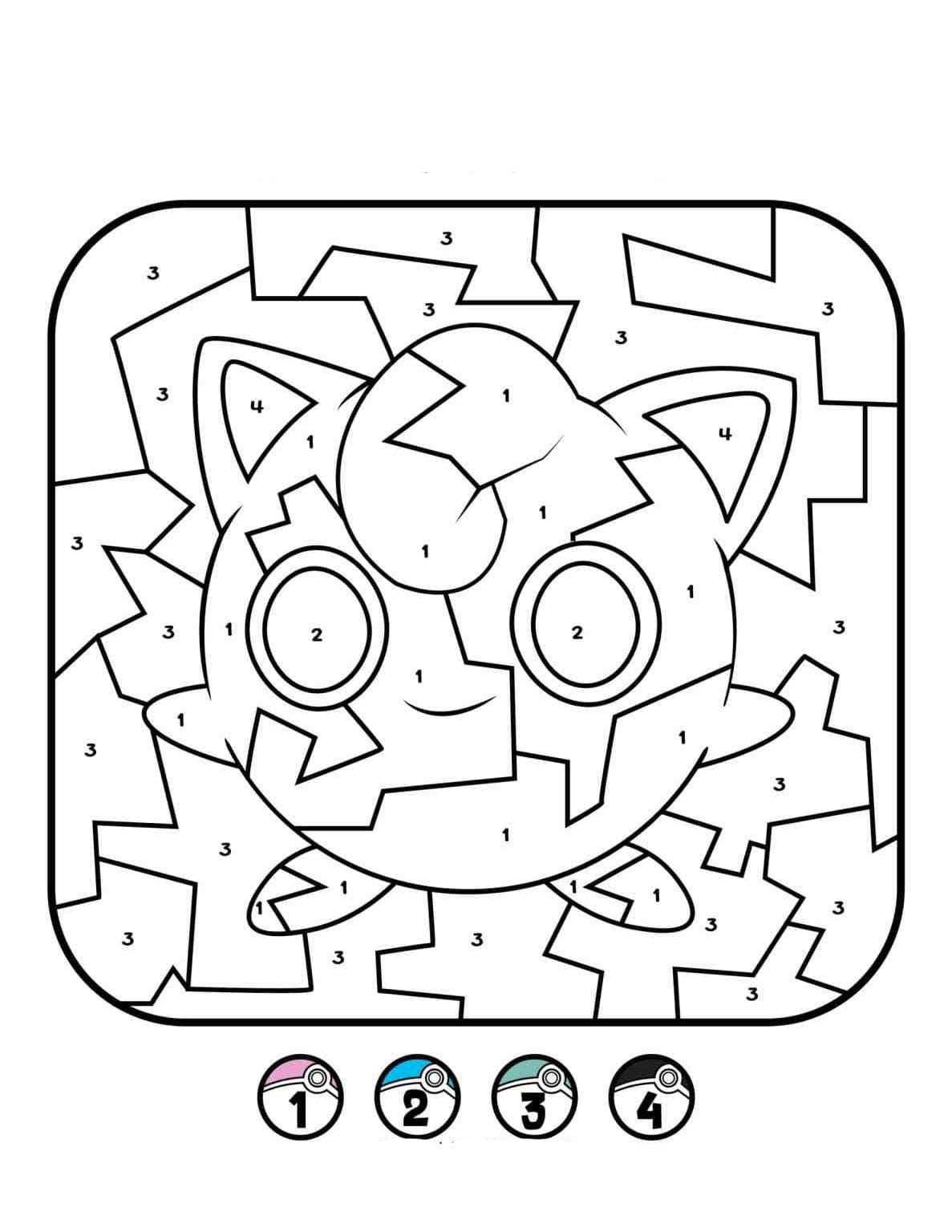 Pokemon Malování podle čísel snadný u dětí omalovánka