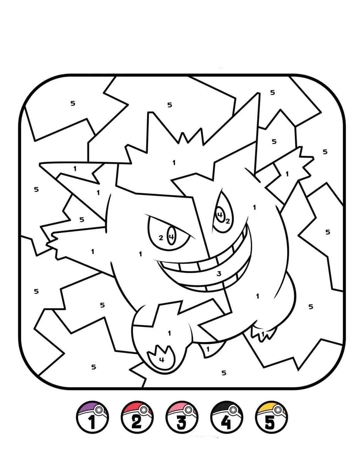 Pokemon Malování podle čísel základní u dětí omalovánka