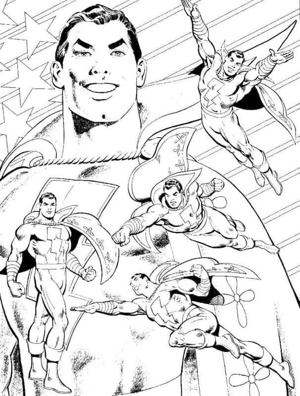 Shazam k vytisknutí omalovánka