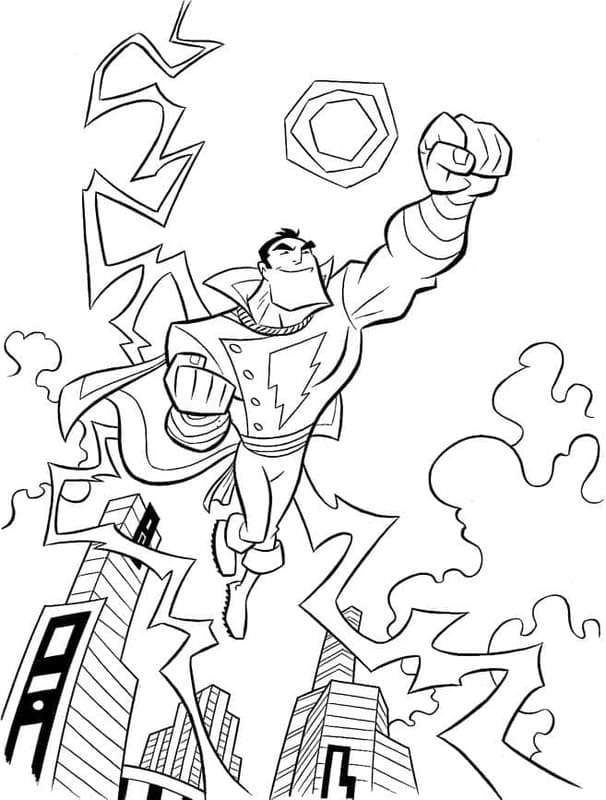 Shazam tisknutelné základní omalovánka