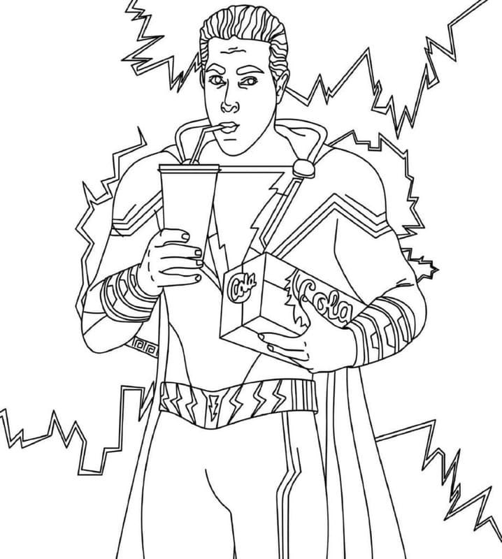 Shazam zdarma omalovánka