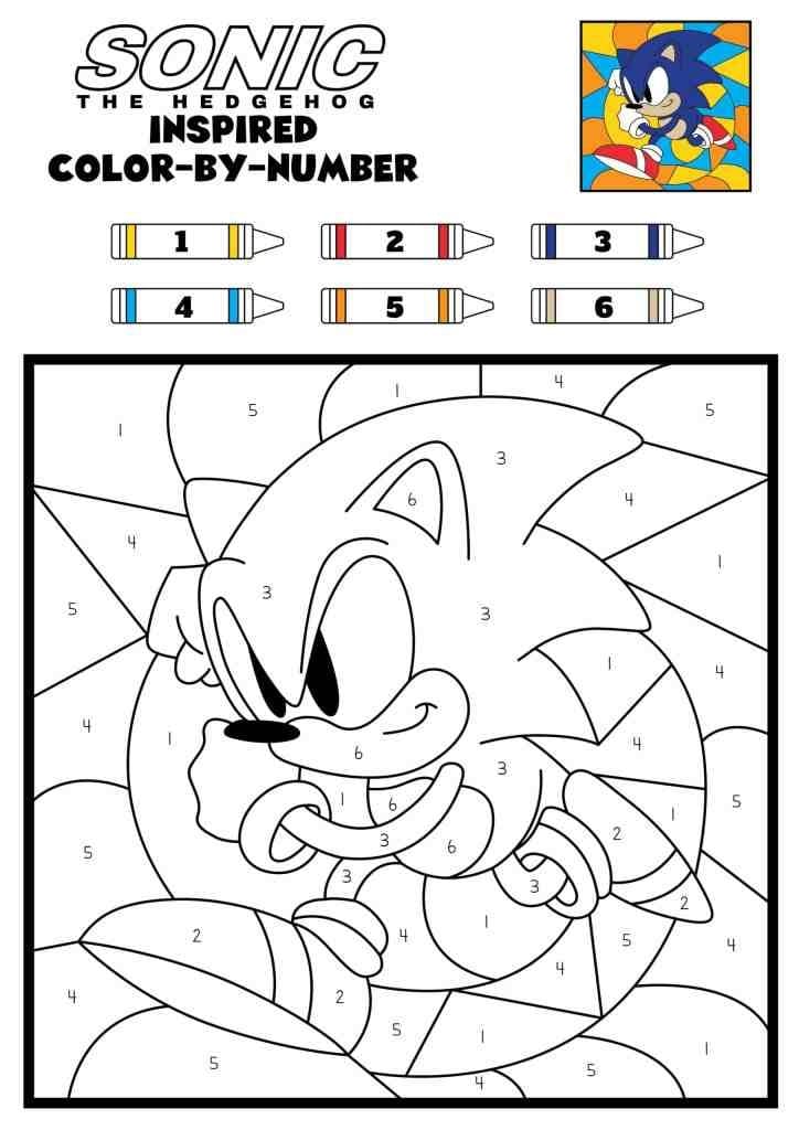 Sonic Malování podle čísel základní omalovánka