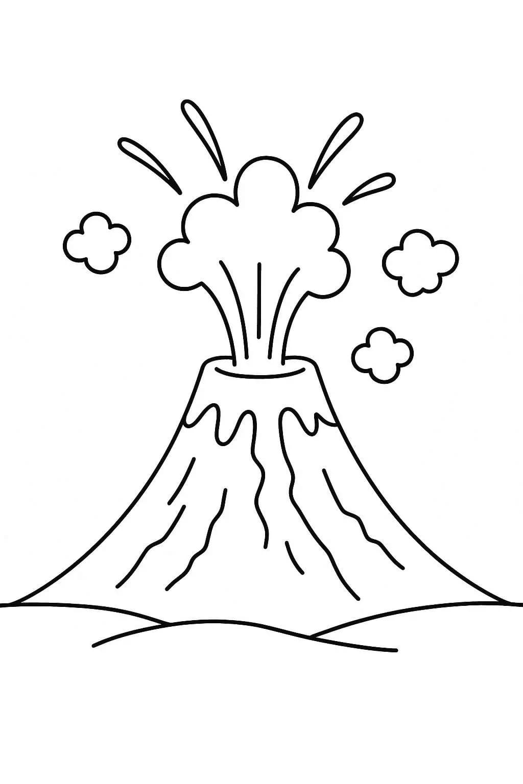 Sopka snadný u dětí omalovánka