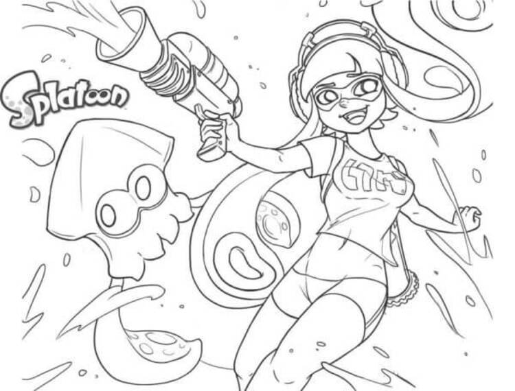 Splatoon tisknutelné pro děti omalovánka