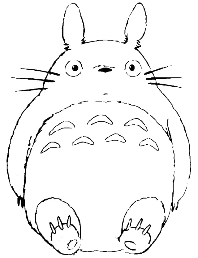Totoro k vytisknutí zdarma omalovánka