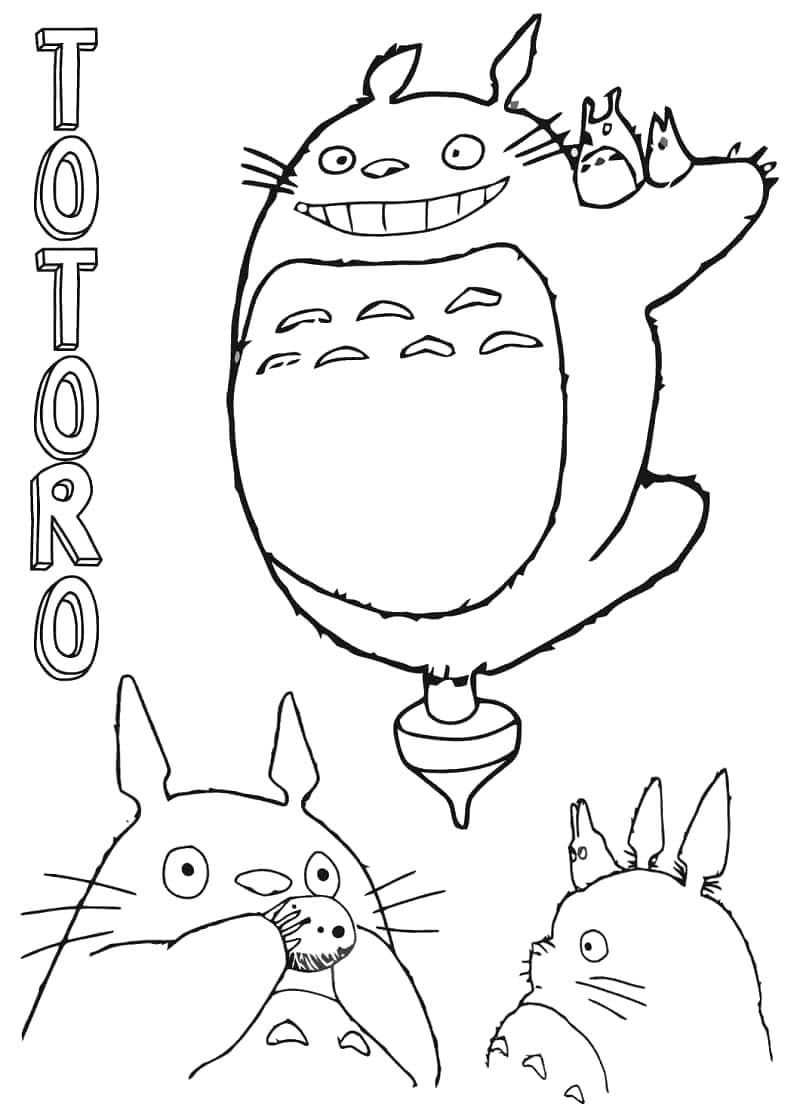 Totoro k vytisknutí omalovánka