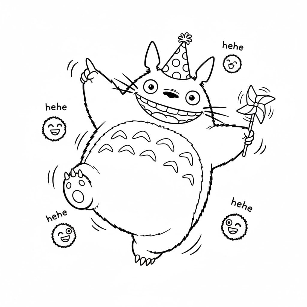 Totoro pro děti omalovánka