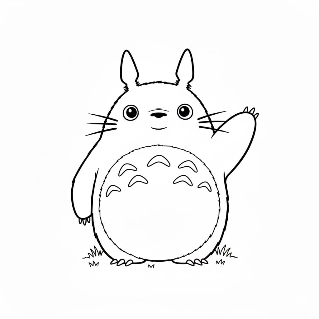 Totoro tisknutelné pro děti omalovánka