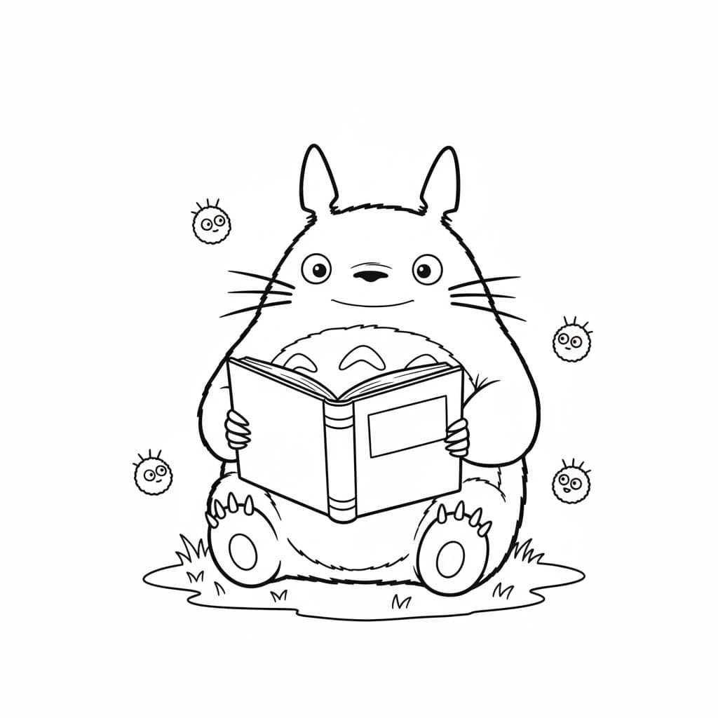 Totoro tisknutelné omalovánka