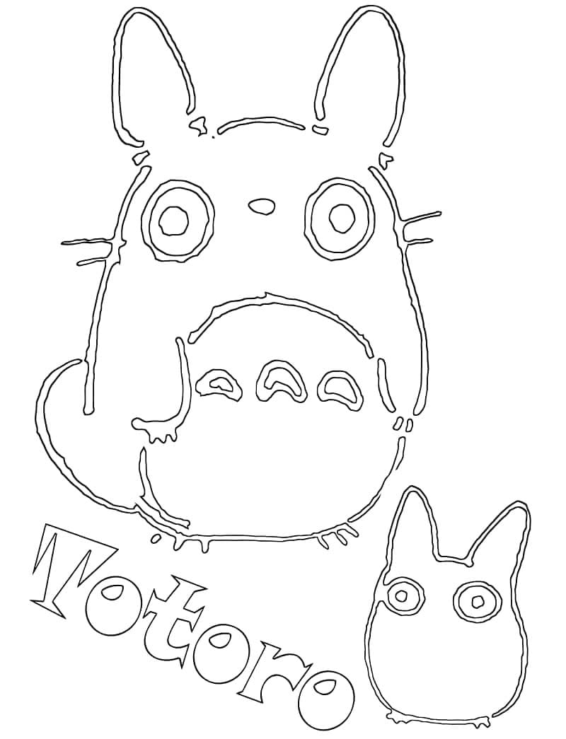 Totoro zdarma pro děti omalovánka