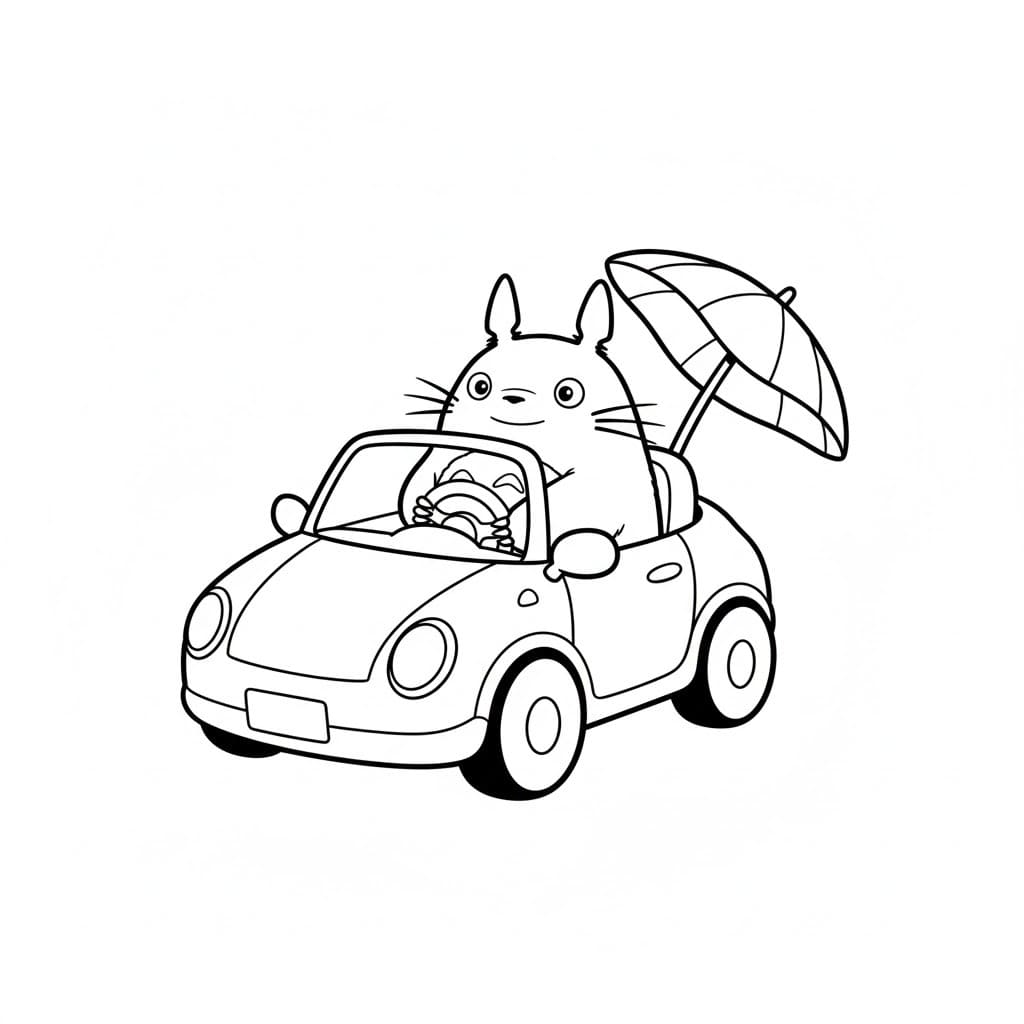 Totoro zdarma prostý omalovánka