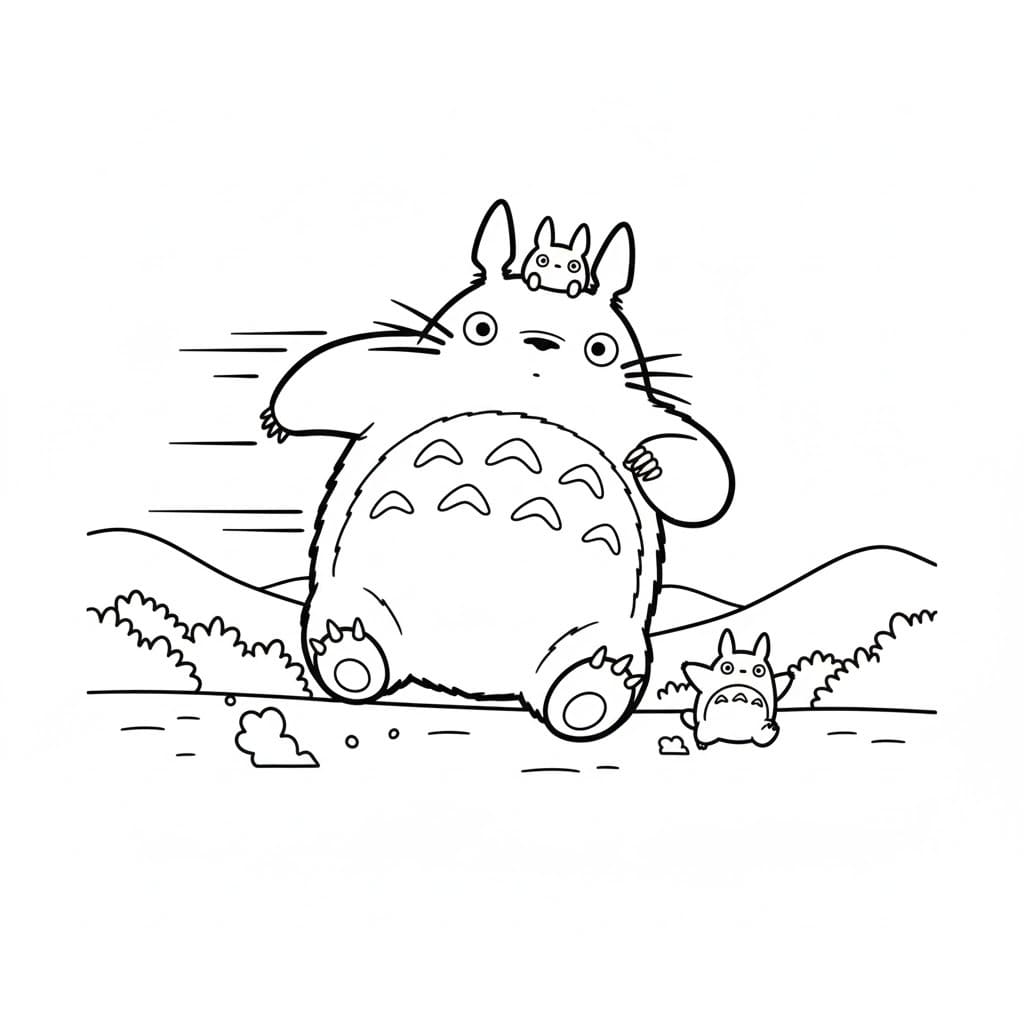 Totoro zdarma snadný omalovánka