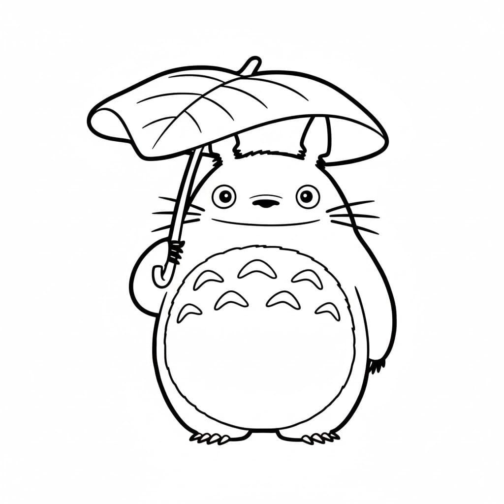 Totoro zdarma tisknutelné pro děti omalovánka