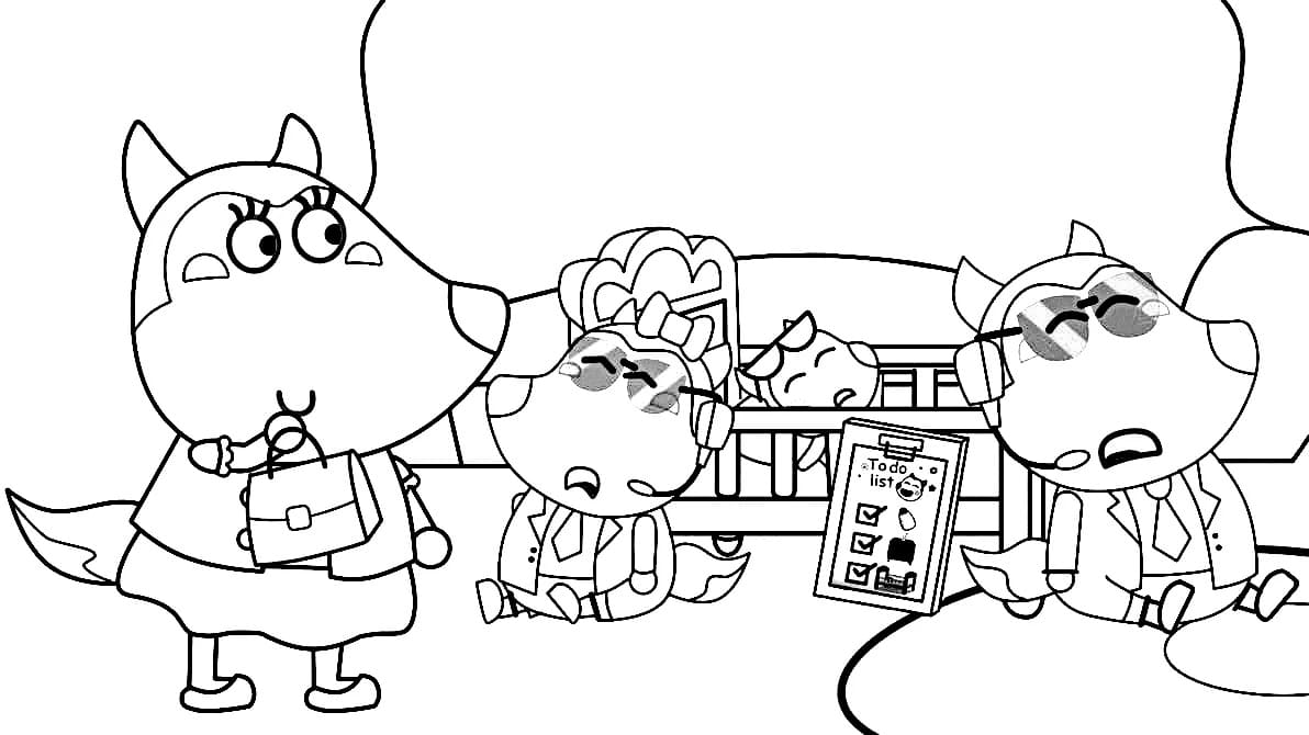 Wolfoo prostý u dětí omalovánka