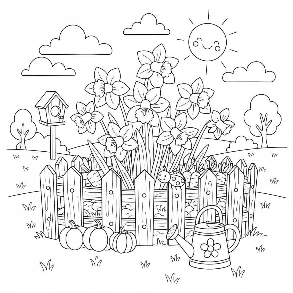 Zahrada 2 omalovánka