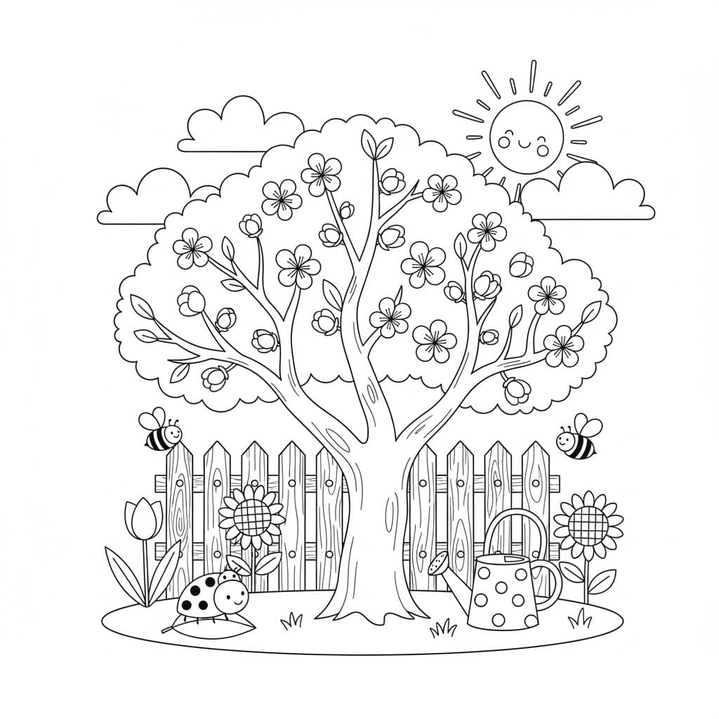 Zahrada 5 omalovánka