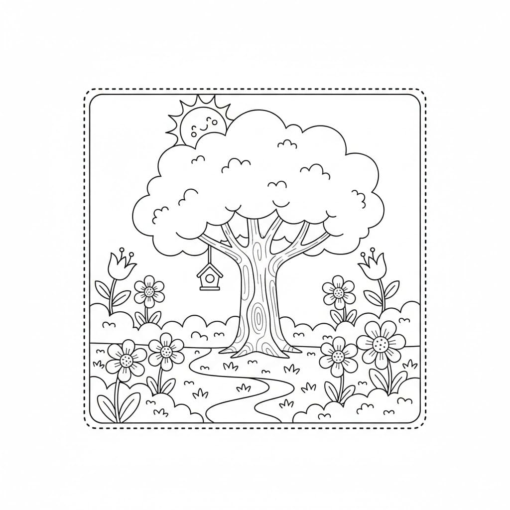 Zahrada 7 omalovánka