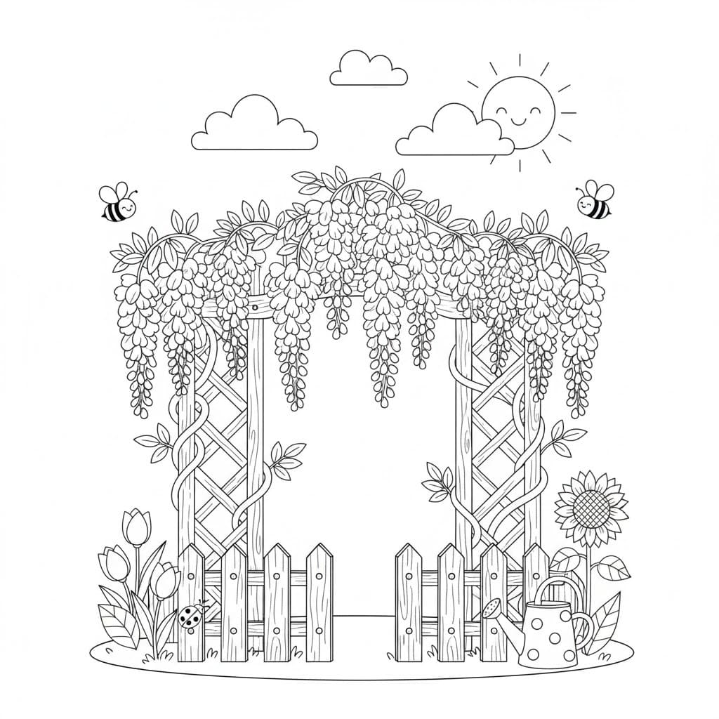 Zahrada k vytisknutí omalovánka