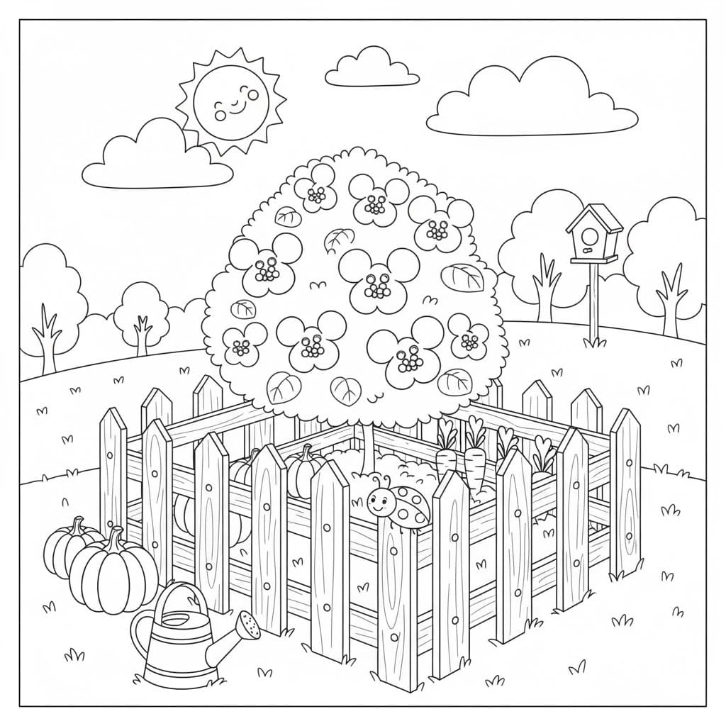 Zahrada omalovánky