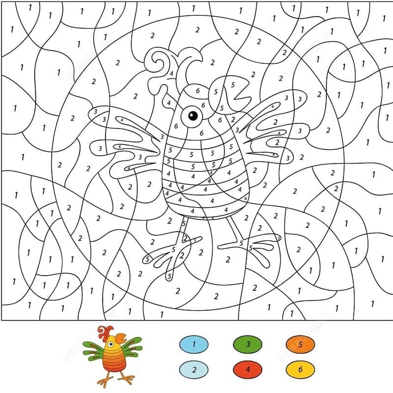 Zvířata Malování podle čísel pro děti omalovánka