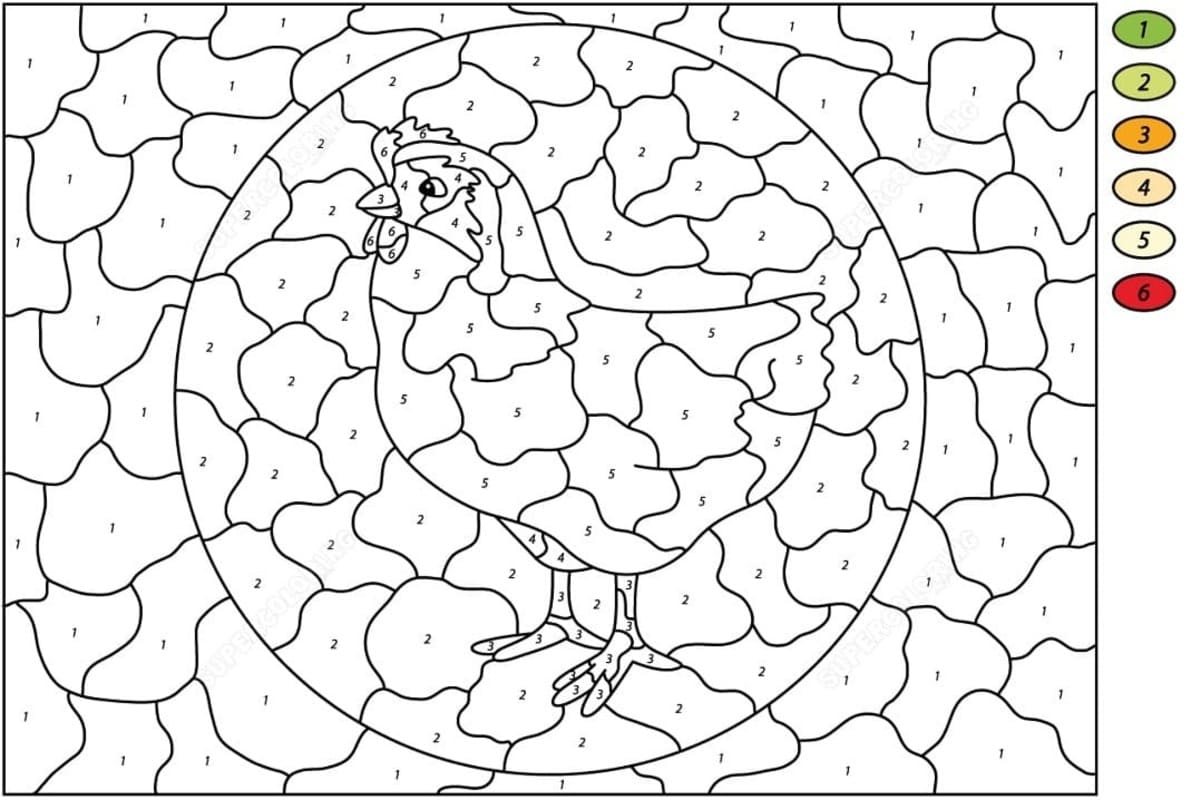 Zvířata Malování podle čísel prostý u dětí omalovánka