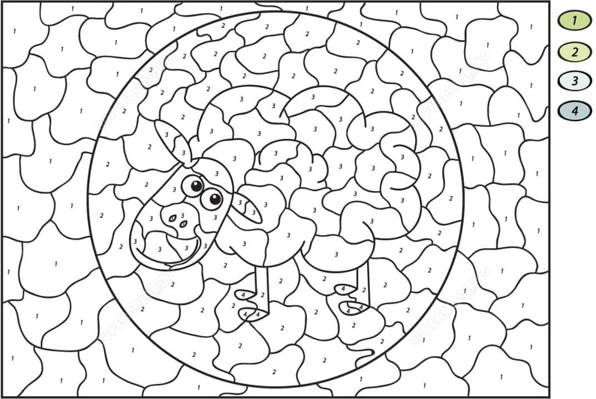 Zvířata Malování podle čísel základní omalovánka