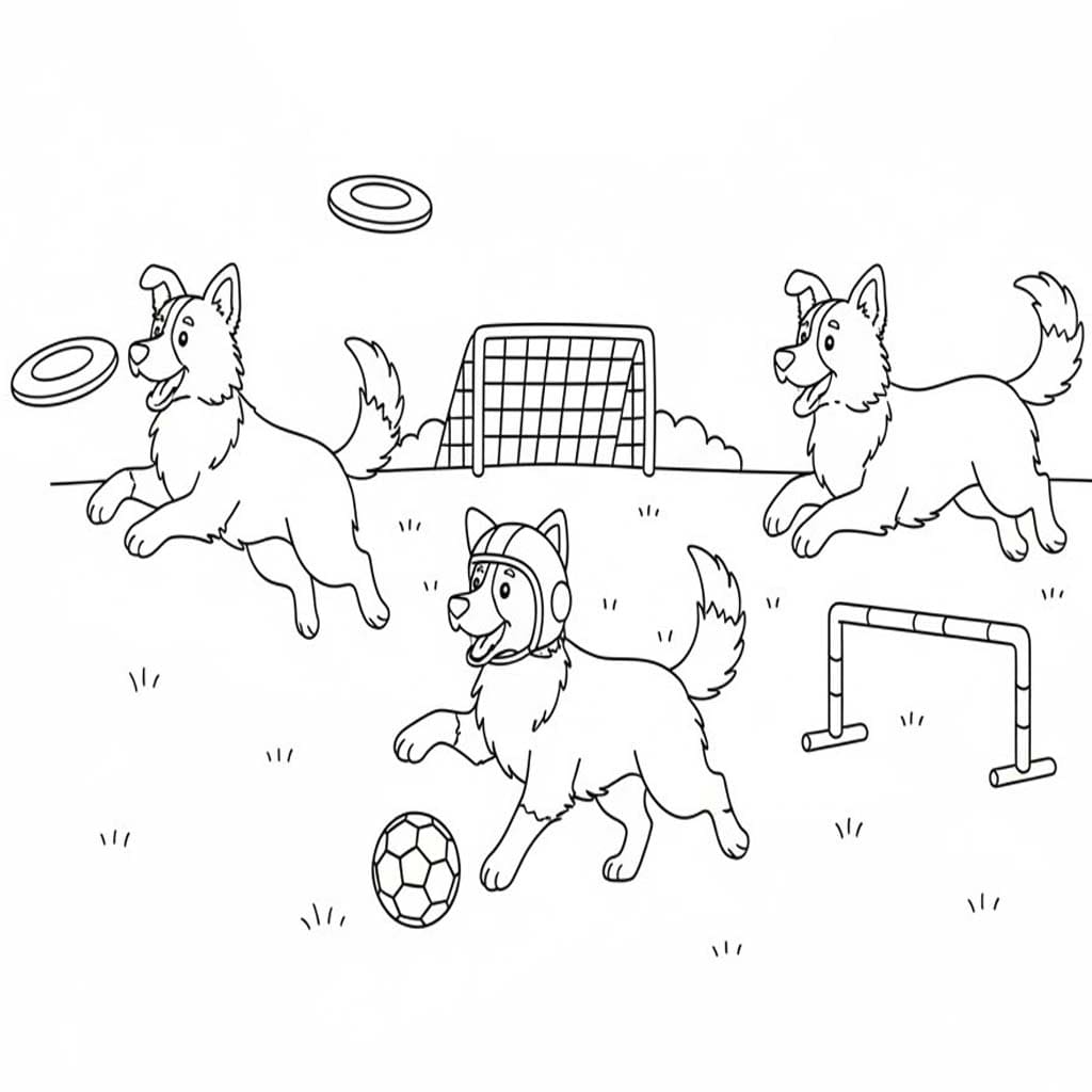 Border Kolie zdarma pro děti omalovánka