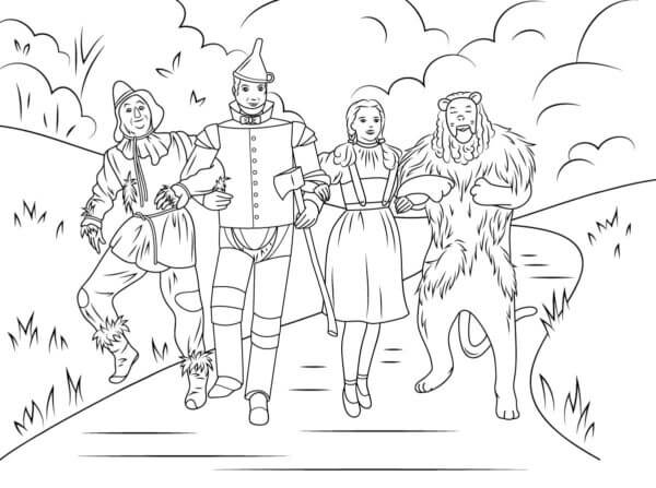 Čaroděj ze země Oz tisknutelné pro děti omalovánka