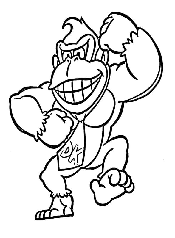 Donkey Kong k vytisknutí zdarma omalovánka