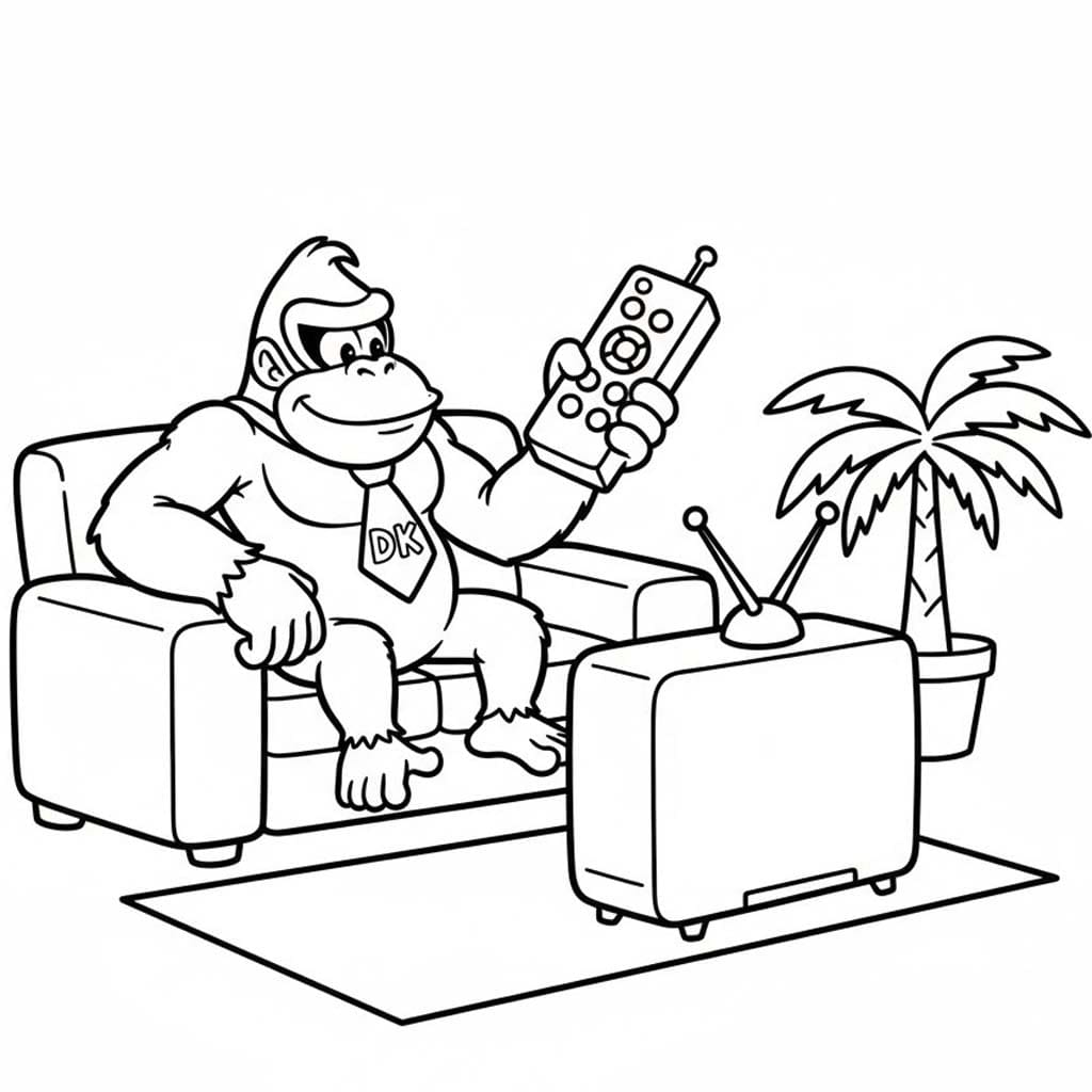 Donkey Kong snadný tisknutelné omalovánka