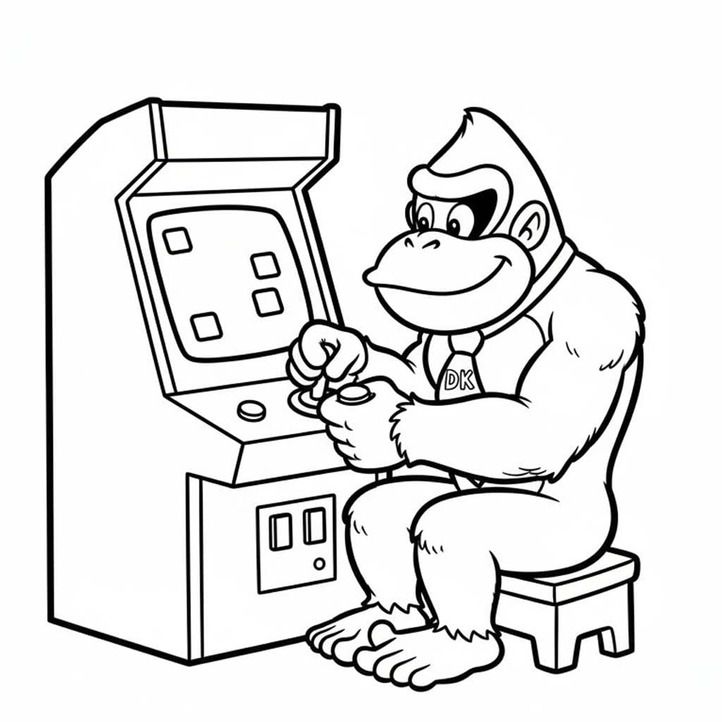 Donkey Kong základní tisknutelné omalovánka