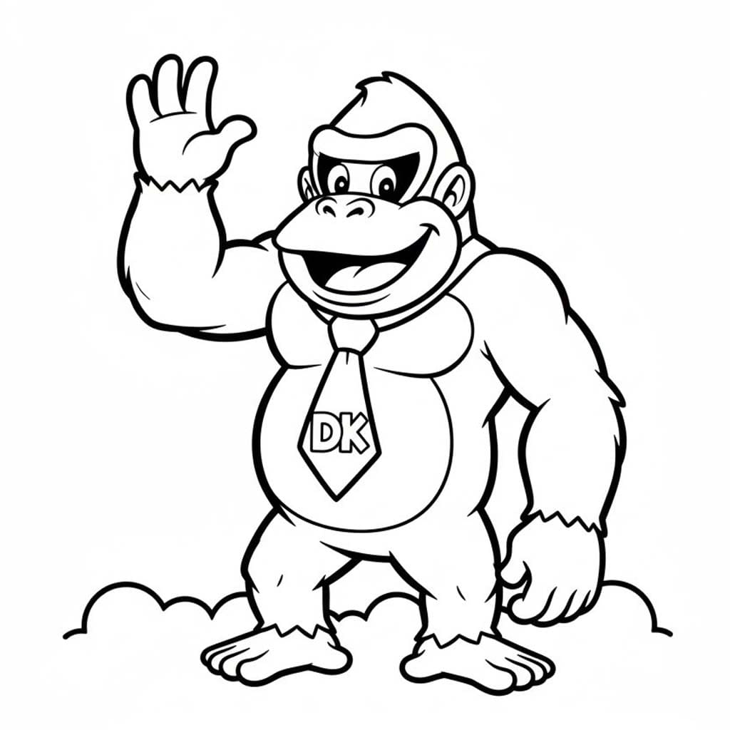Donkey Kong zdarma tisknutelné pro děti omalovánka