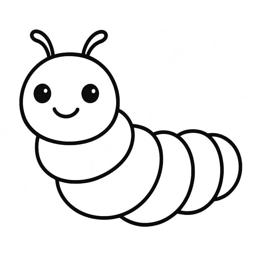 Hmyz Červ omalovánka