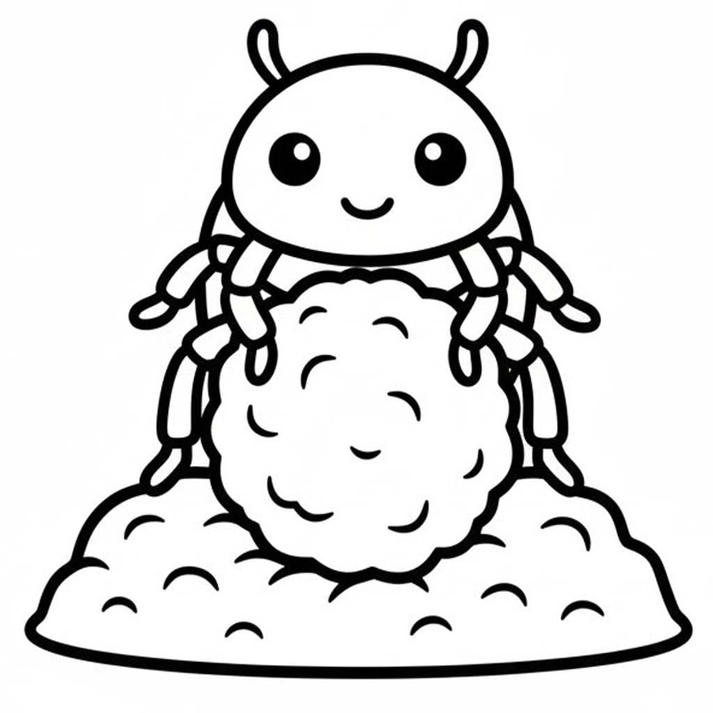 Hmyz Hnojný brouk omalovánka