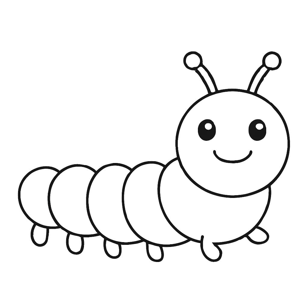 Hmyz Housenka omalovánka