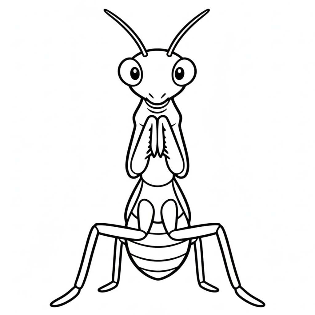 Hmyz Kudlanka nábožná omalovánka