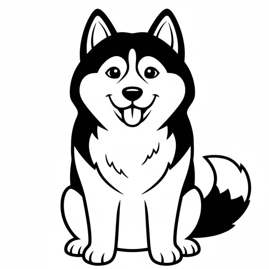 Husky k vytisknutí omalovánka